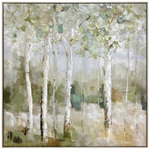 Whispering Aspens - Hand Painted Textured Aluminum Wall Art.